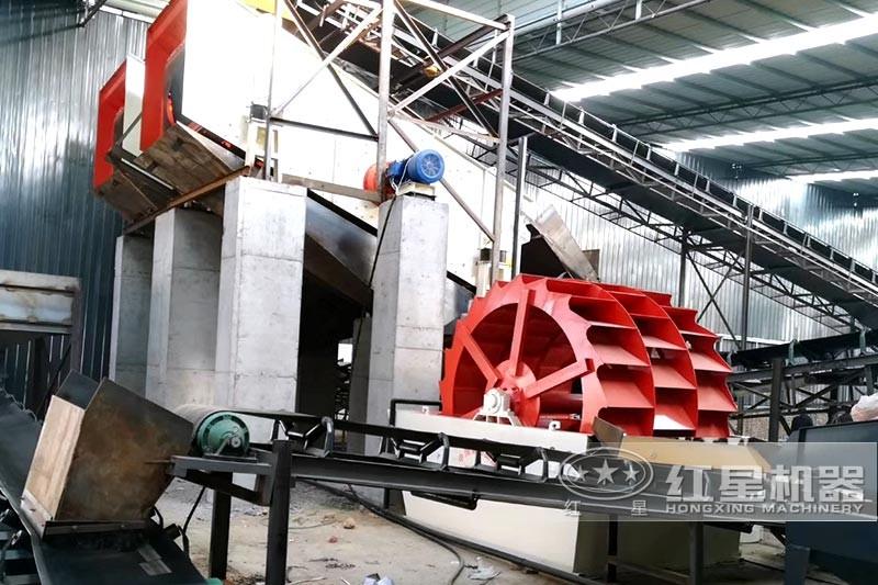 洗砂機(jī)現(xiàn)場(chǎng)，環(huán)保節(jié)能