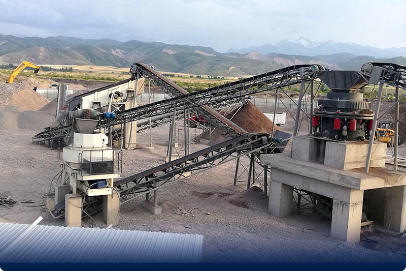 石頭破碎現(xiàn)場，處理高硬度物料