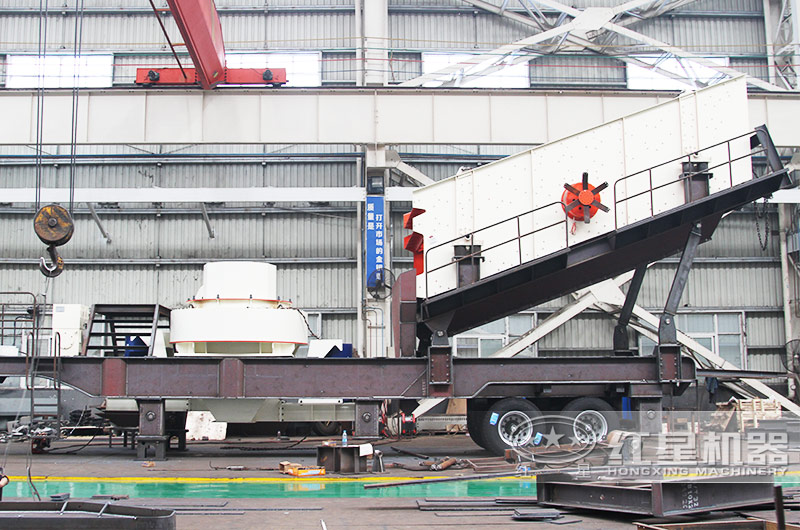 沖擊破移動(dòng)破碎機(jī)，制砂+篩分，多種規(guī)格級(jí)配合理